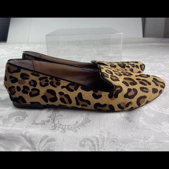 J Crew Womens Flats Size 9.5 Leather Leopard Print Driving Moccasins - Picture 5 of 9
